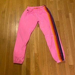 Women’s 5 Stripe Sweatpants - Neon Pink